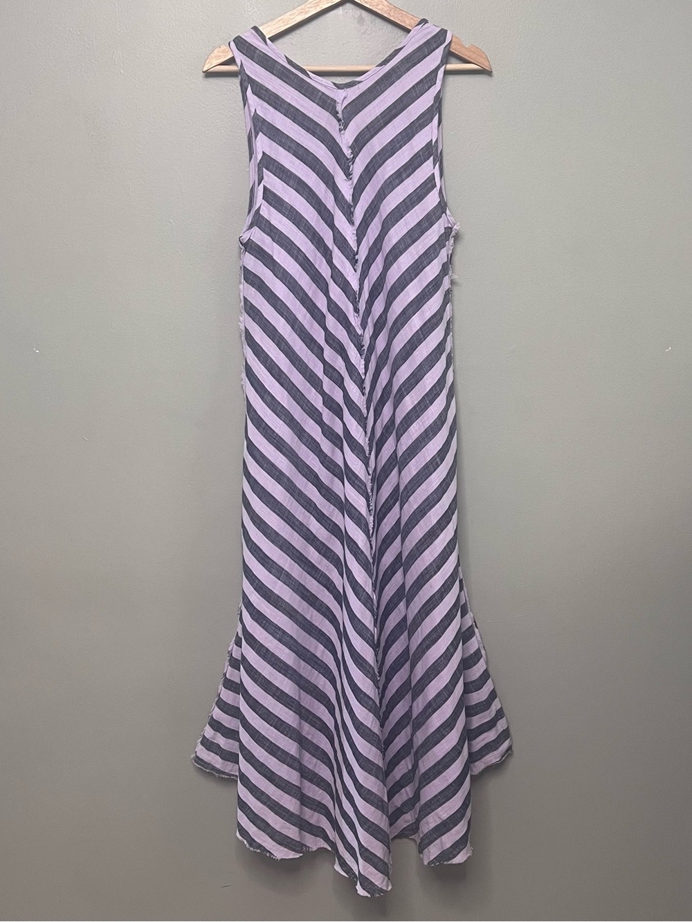 Fresh Laundry Striped Maxi Dress Chevron Asymmetrical Boho Lagenlook Small
